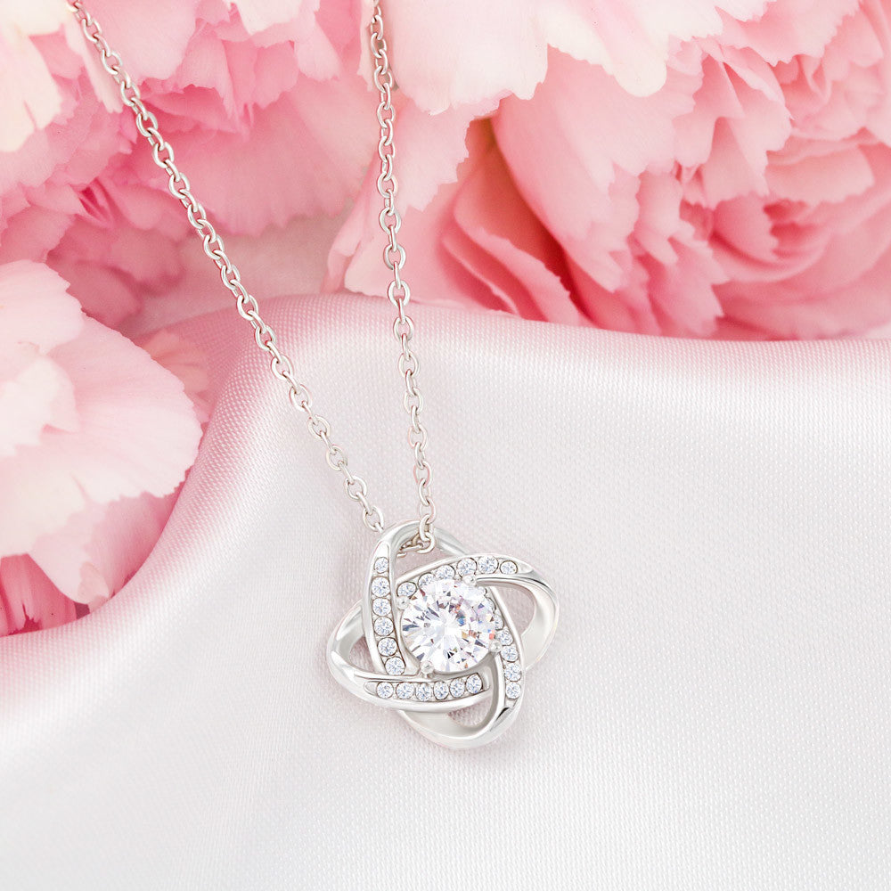 Happy Valentine's Day Heart Pattern Love Knot Necklace